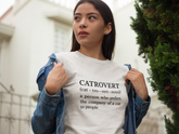 Catrovert T-Shirt Funny Cat Lover Definition Shirt - sizes up to 5XL