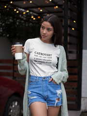 Catrovert T-Shirt Funny Cat Lover Definition Shirt - sizes up to 5XL