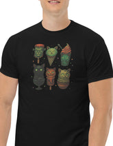 Ice Cream Cats T-Shirt - Cute Spooky Cat Graphic Tee