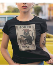 Joker Cat Tarot T-Shirt Vintage Playing Card Cat Art - sizes up to 5XL