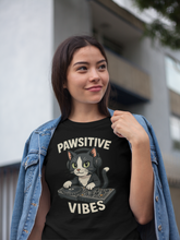 Pawsitive Vibes T-Shirt Funny DJ Cat Music Shirt - sizes up to 5XL