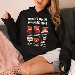 Things I Do in My Spare Time Red Panda Hoodie Funny Animal Graphic Pullover - sizes up to 5XL