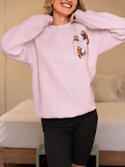 Red Pandas on Pocket Sweatshirt Cute Red Panda Sweater Minimal Animal Crewneck – sizes up to 5X