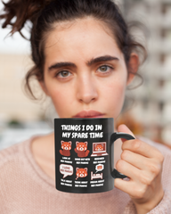 Things I Do in My Spare Time Red Panda Black Coffee Mug Funny Animal Art Mug