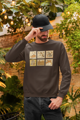 Fall Cat Stamps Sweatshirt - Cute Autumn Cat Sweater