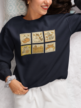 Fall Cat Stamps Sweatshirt - Cute Autumn Cat Sweater