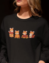 Cozy Fall Red Pandas Sweatshirt - Cute Autumn Red Panda Sweater