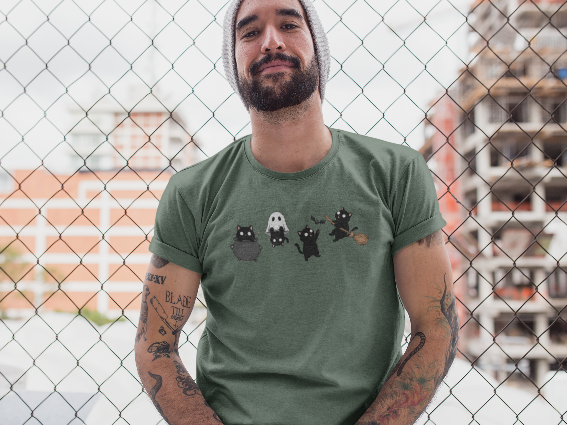 Halloween Black Cats T-Shirt - Cute Spooky Cat Graphic Tee