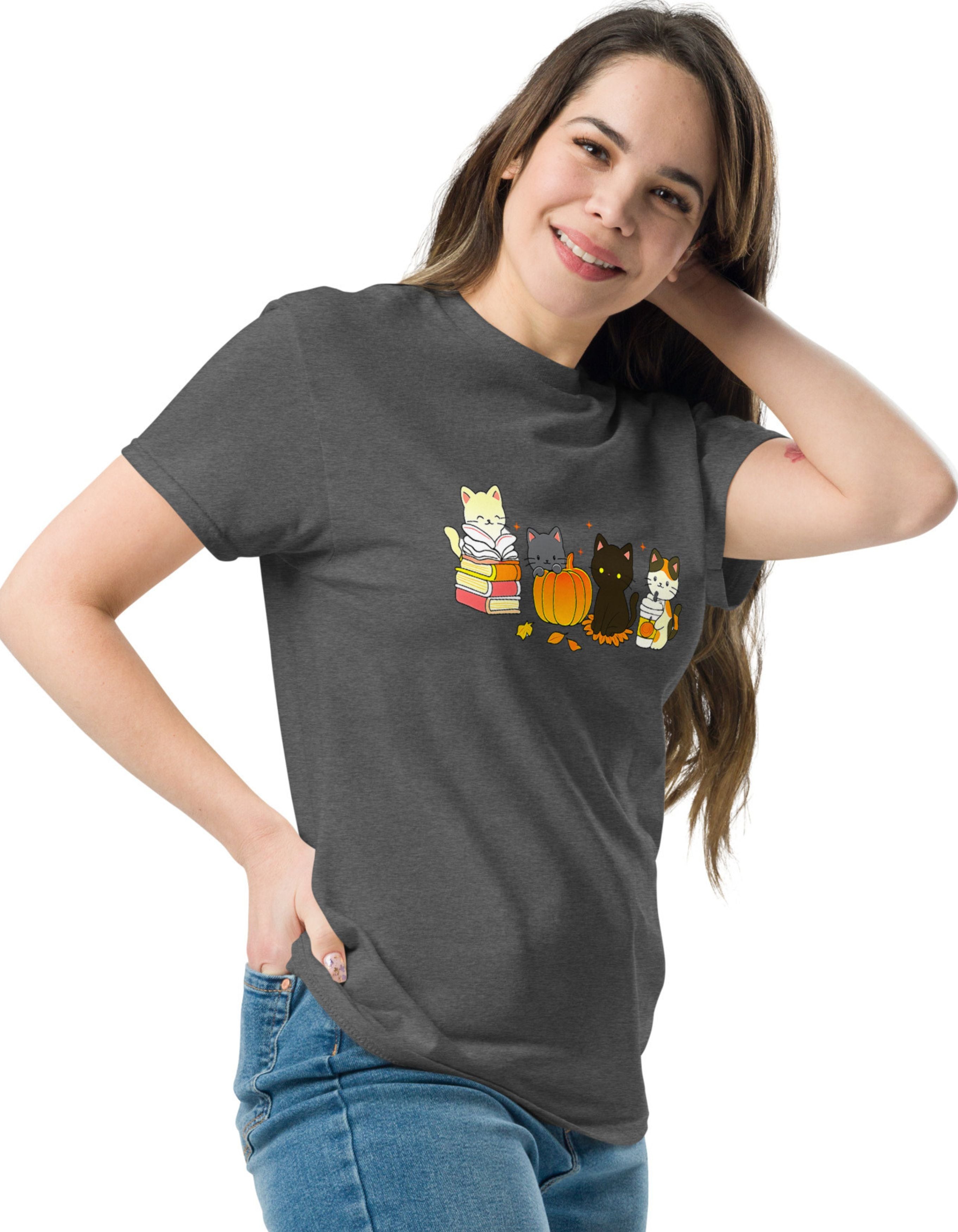 Cozy Fall Cats T-Shirt - Cute Autumn Cat Graphic Tee