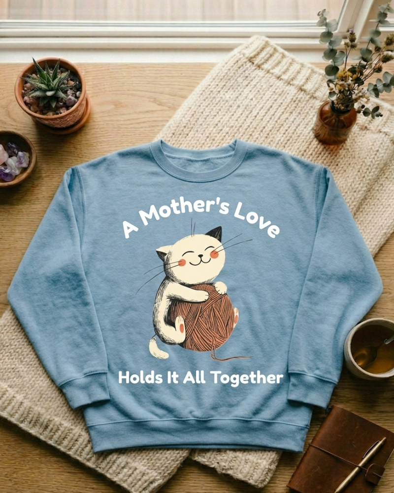 A Mother’s Love Holds It All Together Sweatshirt - Mother’s Day Gift for Cat Lovers