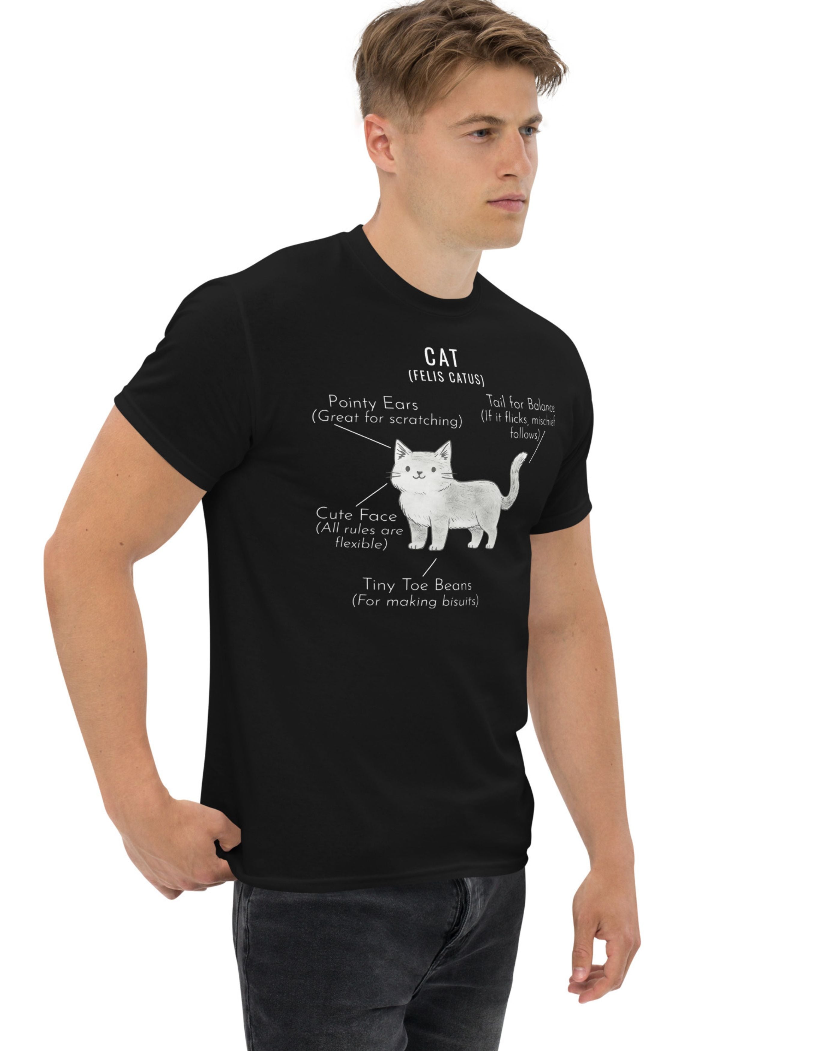 Cat Anatomy T-Shirt Cute Funny Cat Diagram Shirt - sizes up to 5XL