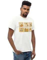 Fall Cat Stamps T-Shirt - Cute Autumn Cat Graphic Tee