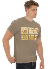 Fall Cat Stamps T-Shirt - Cute Autumn Cat Graphic Tee