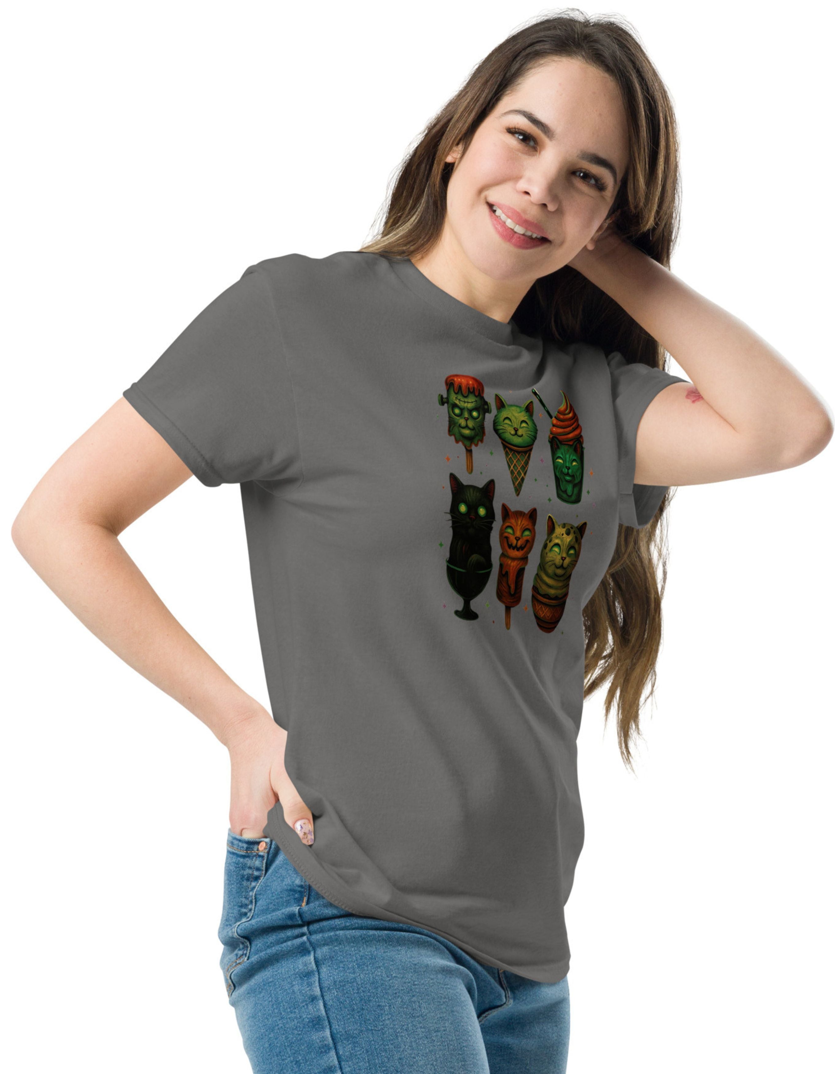 Ice Cream Cats T-Shirt - Cute Spooky Cat Graphic Tee