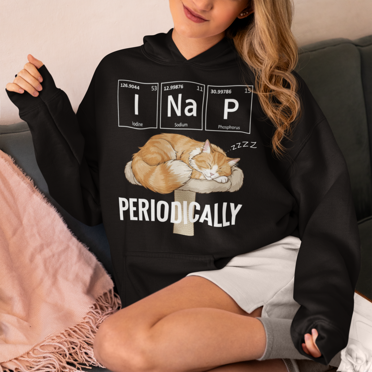 I Na P Periodically Hoodie Funny Science Humor Periodic Table Pullover - sizes up to 5XL