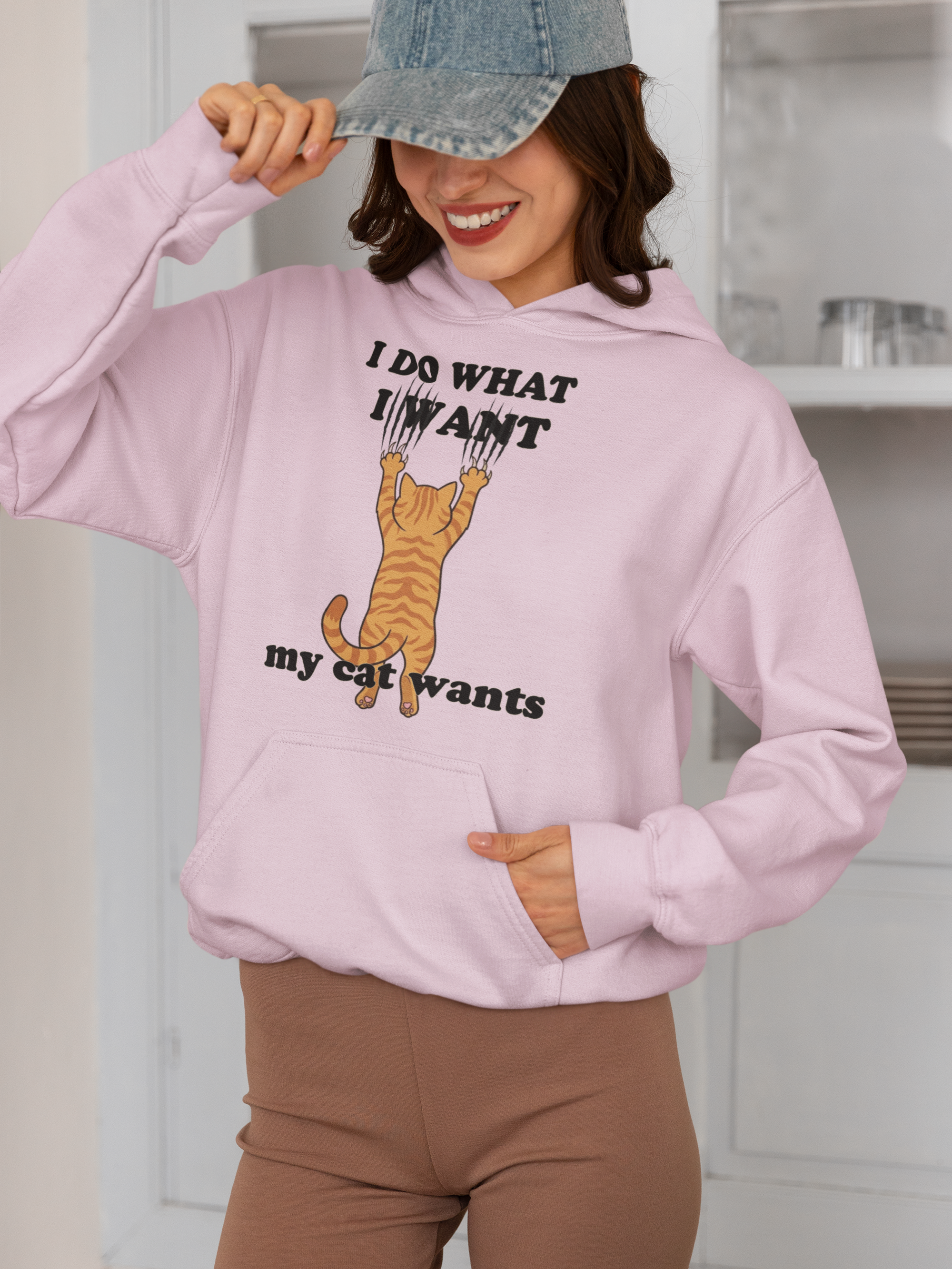 I Do What My Cat Wants Hoodie - Funny Cat Lover Hoodie