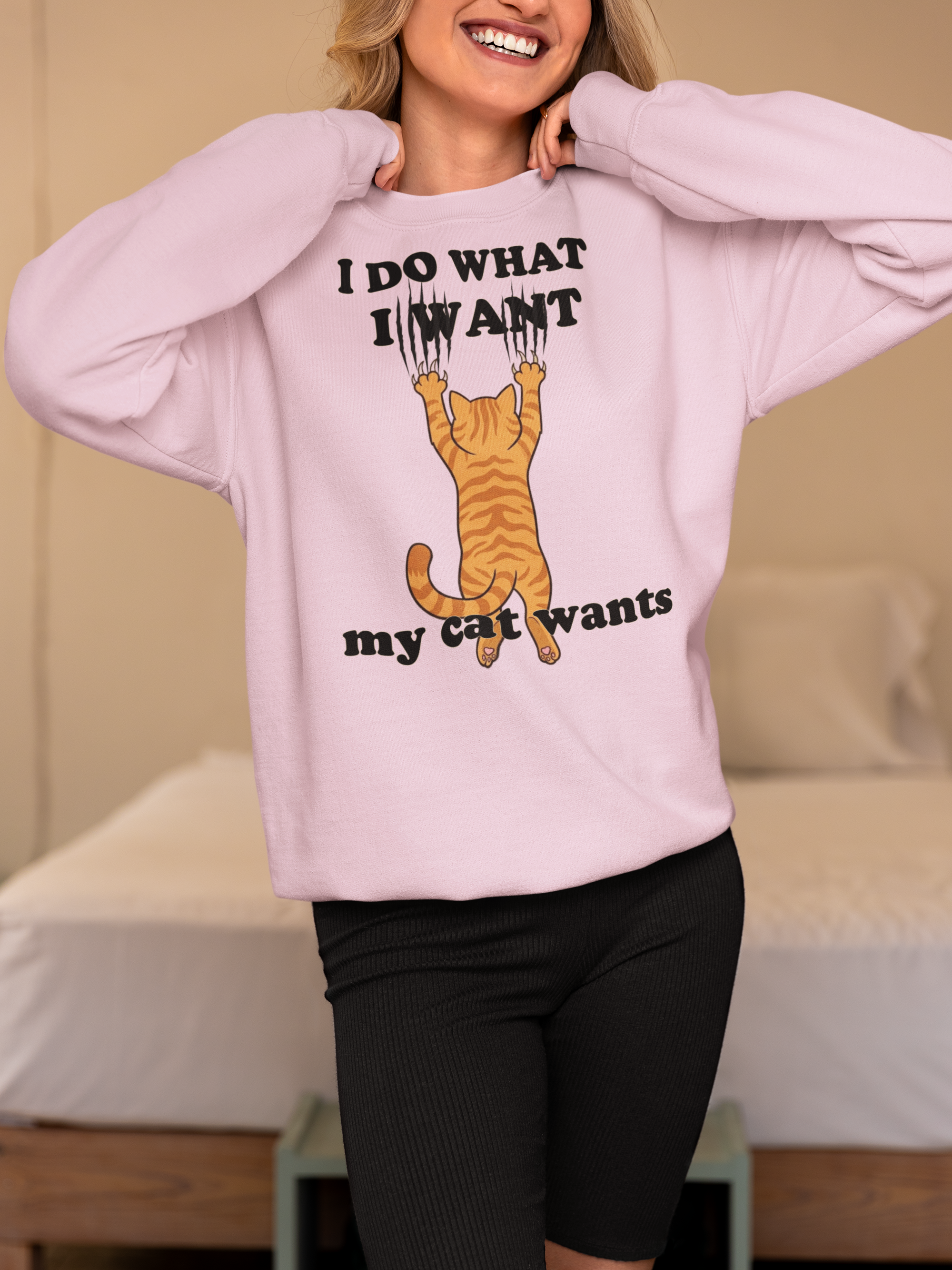 I Do What My Cat Wants Sweatshirt - Funny Cat Lover Sweater