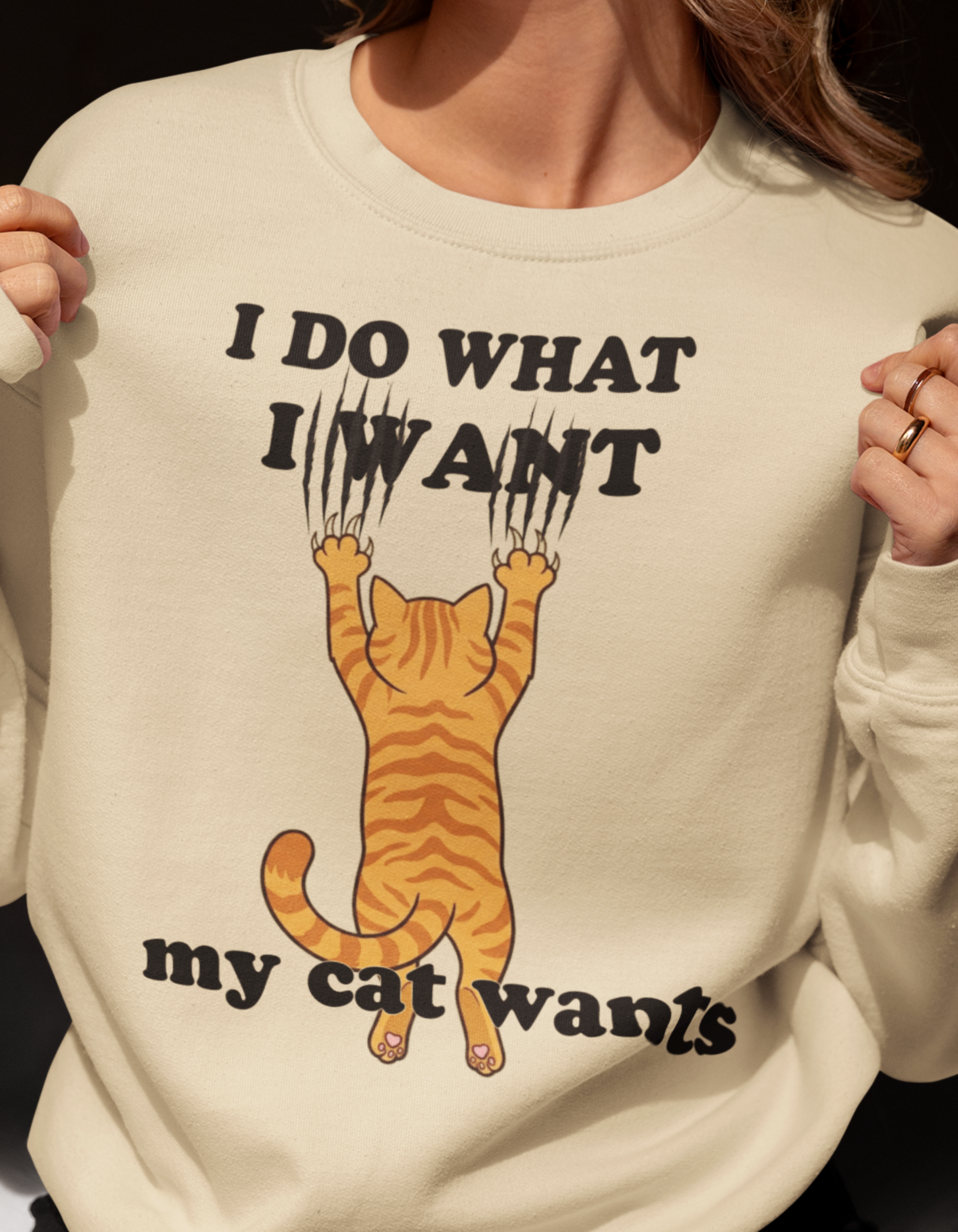 I Do What My Cat Wants Sweatshirt - Funny Cat Lover Sweater