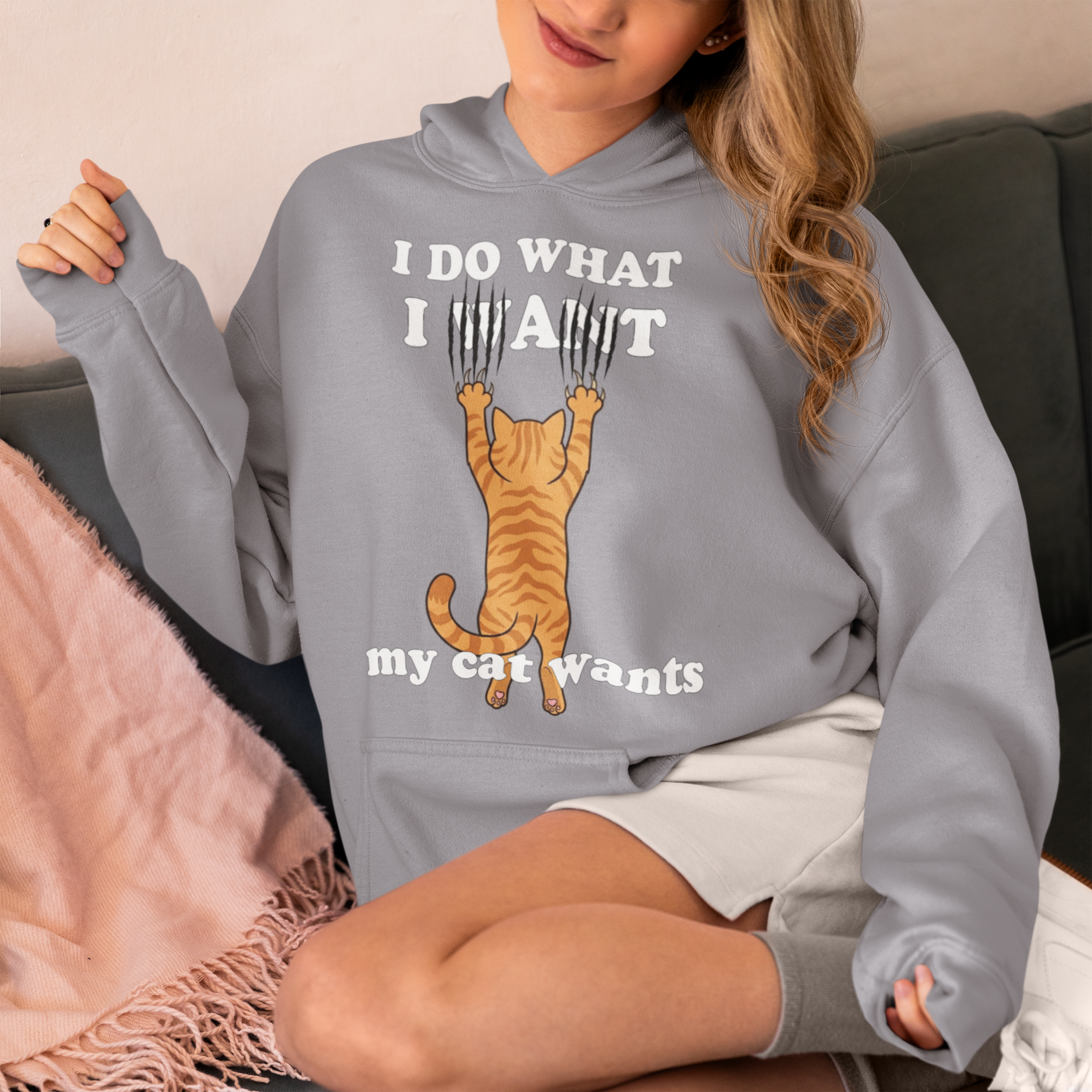 I Do What My Cat Wants Hoodie - Funny Cat Lover Hoodie