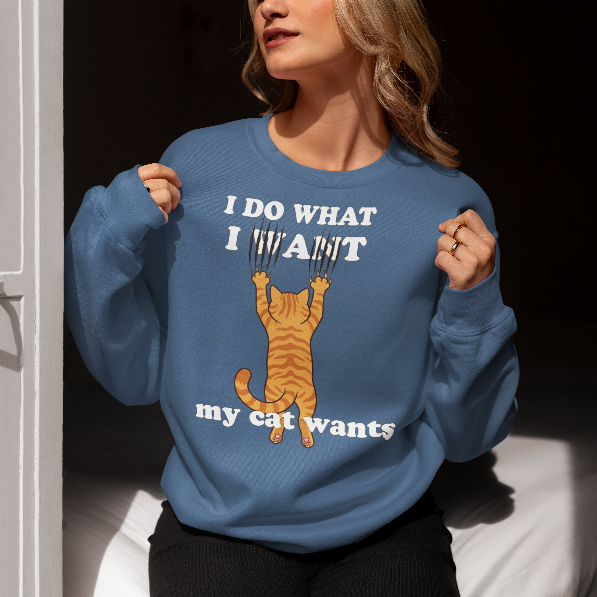 I Do What My Cat Wants Sweatshirt - Funny Cat Lover Sweater