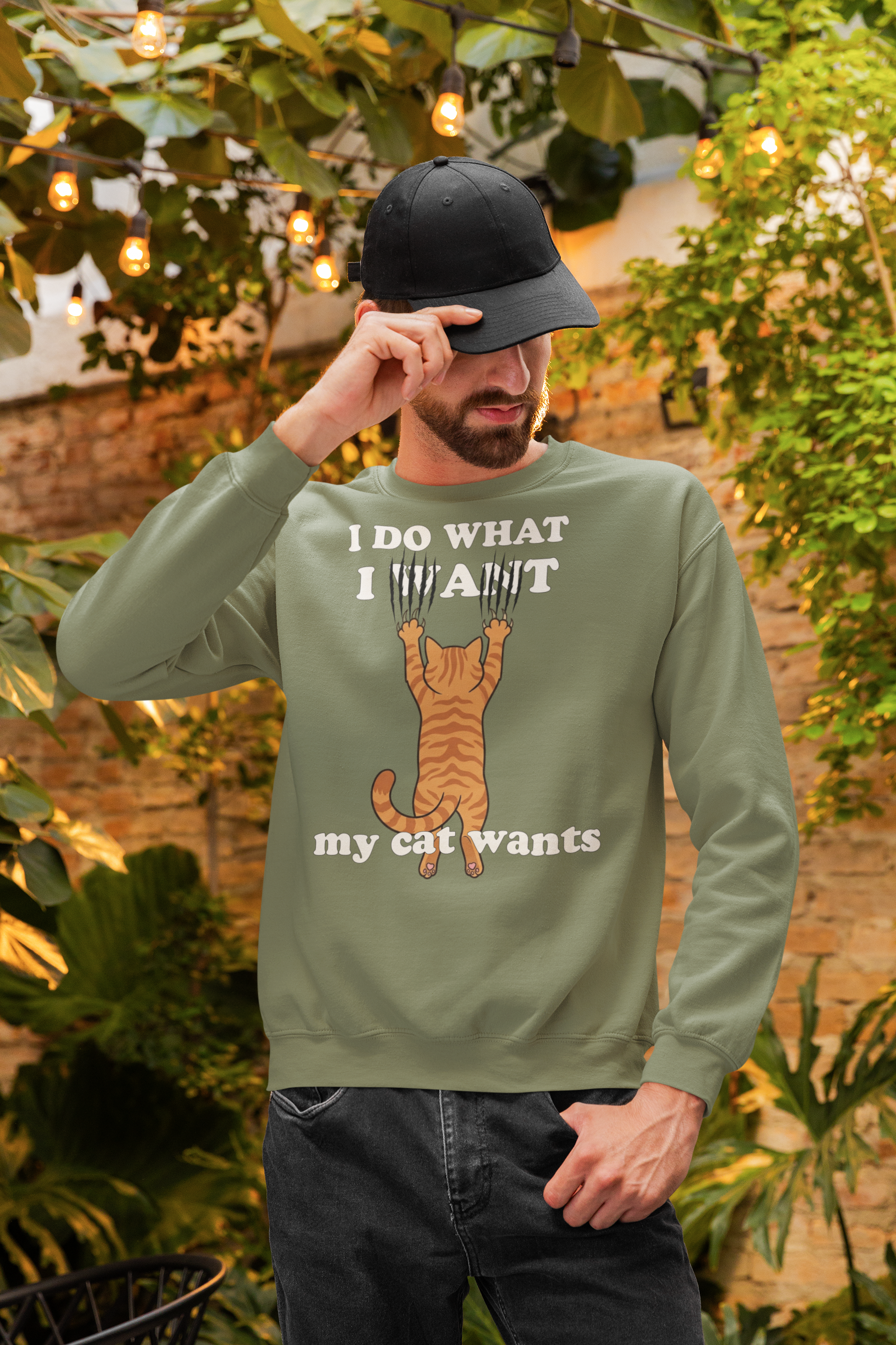 I Do What My Cat Wants Sweatshirt - Funny Cat Lover Sweater