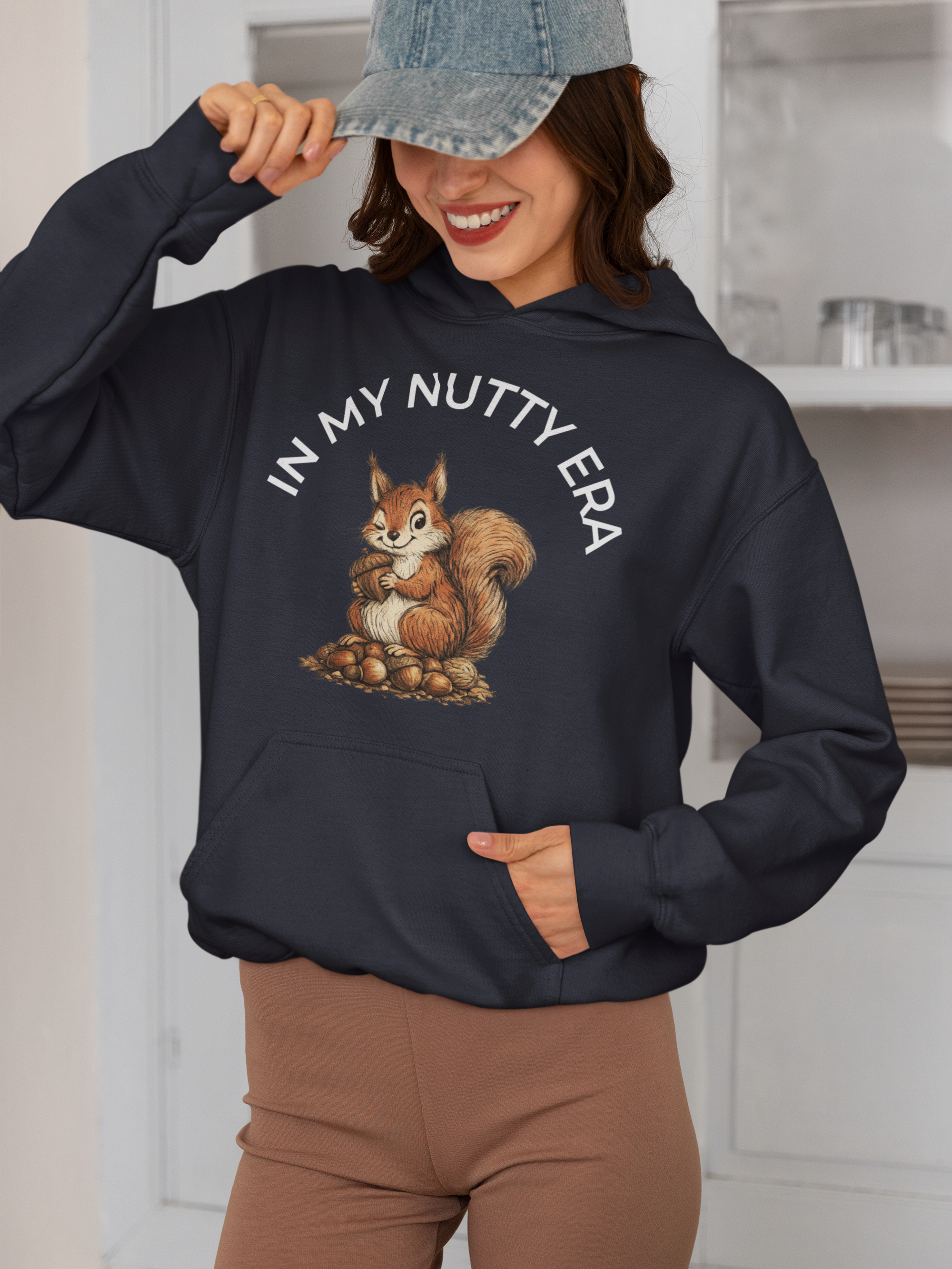 In My Nutty Era Hoodie Funny Squirrel Pullover Trendy Meme Graphic Hoodie Unisex Humor; sizes up to 5XL