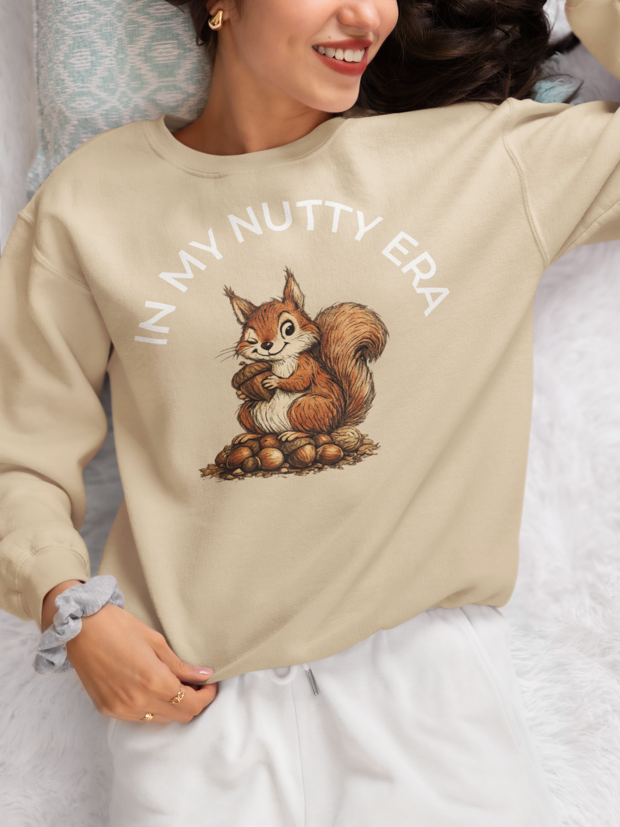In My Nutty Era Sweatshirt Funny Squirrel Sweater Trendy Meme Graphic Pullover Unisex Humor; sizes up to 5XL