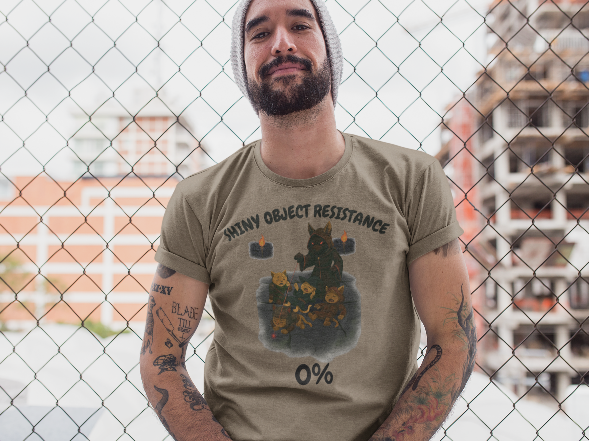Shiny Object Resistance 0% T-Shirt Funny DnD Cat Gaming Humor Tee – sizes up to 5XL