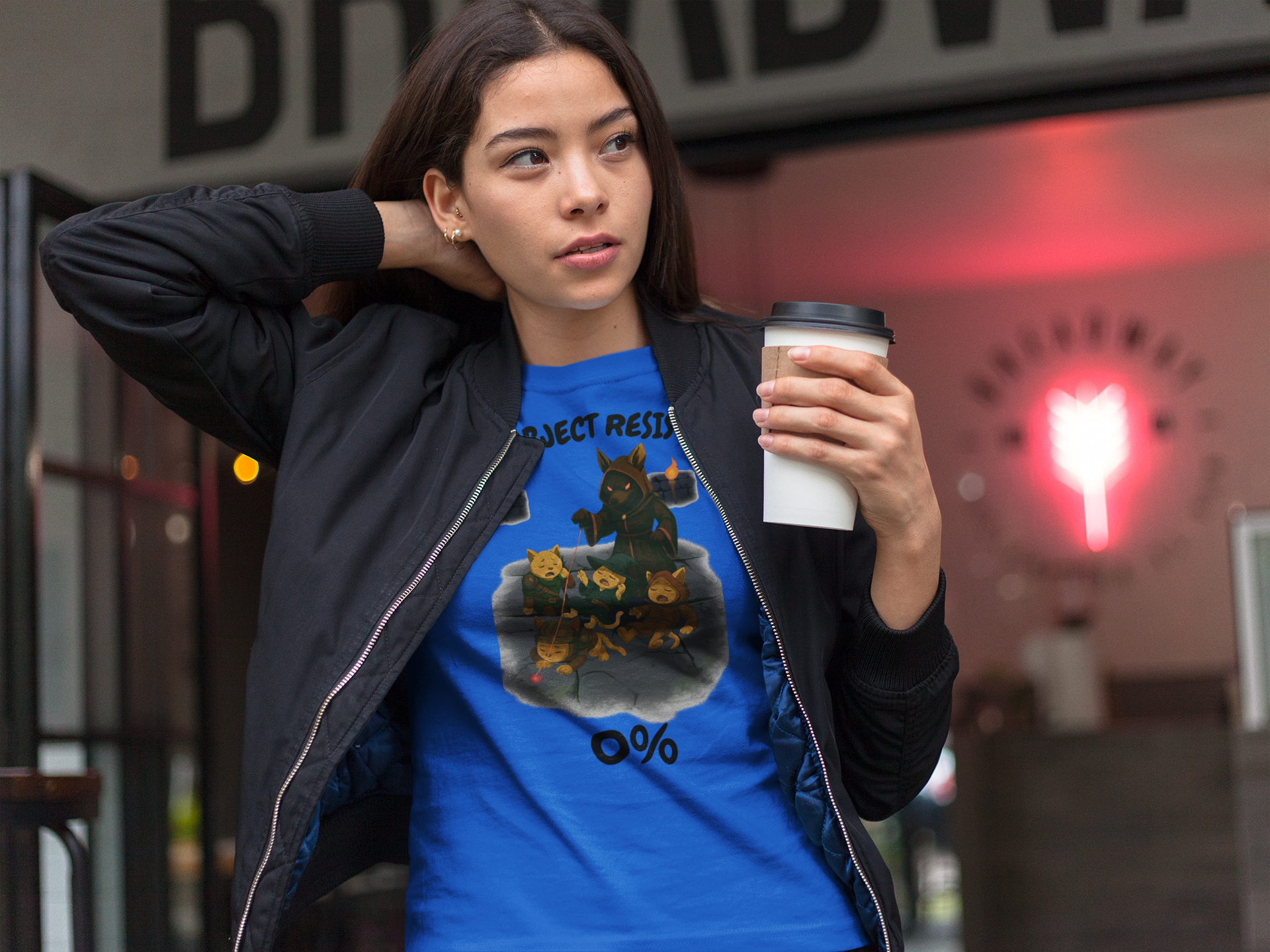 Shiny Object Resistance 0% T-Shirt Funny DnD Cat Gaming Humor Tee – sizes up to 5XL