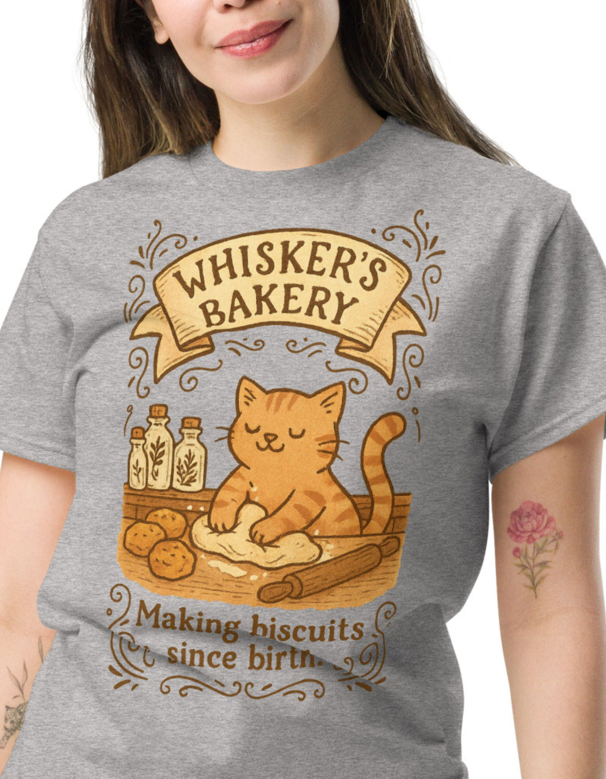 Whisker’s Bakery Cat T-Shirt Cute Funny Baking Cat Shirt - sizes up to 5X