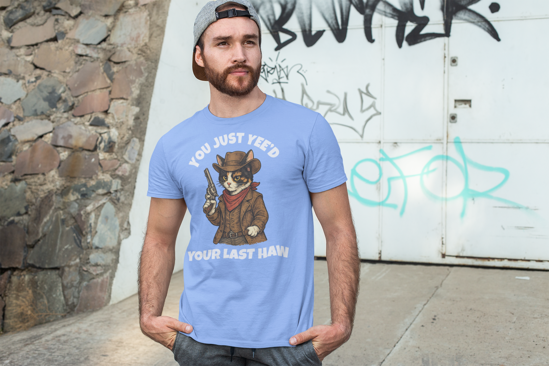 You Just Yee’d Your Last Haw T-Shirt Funny Cowboy Cat Western Meme Tee – sizes up to 5XL
