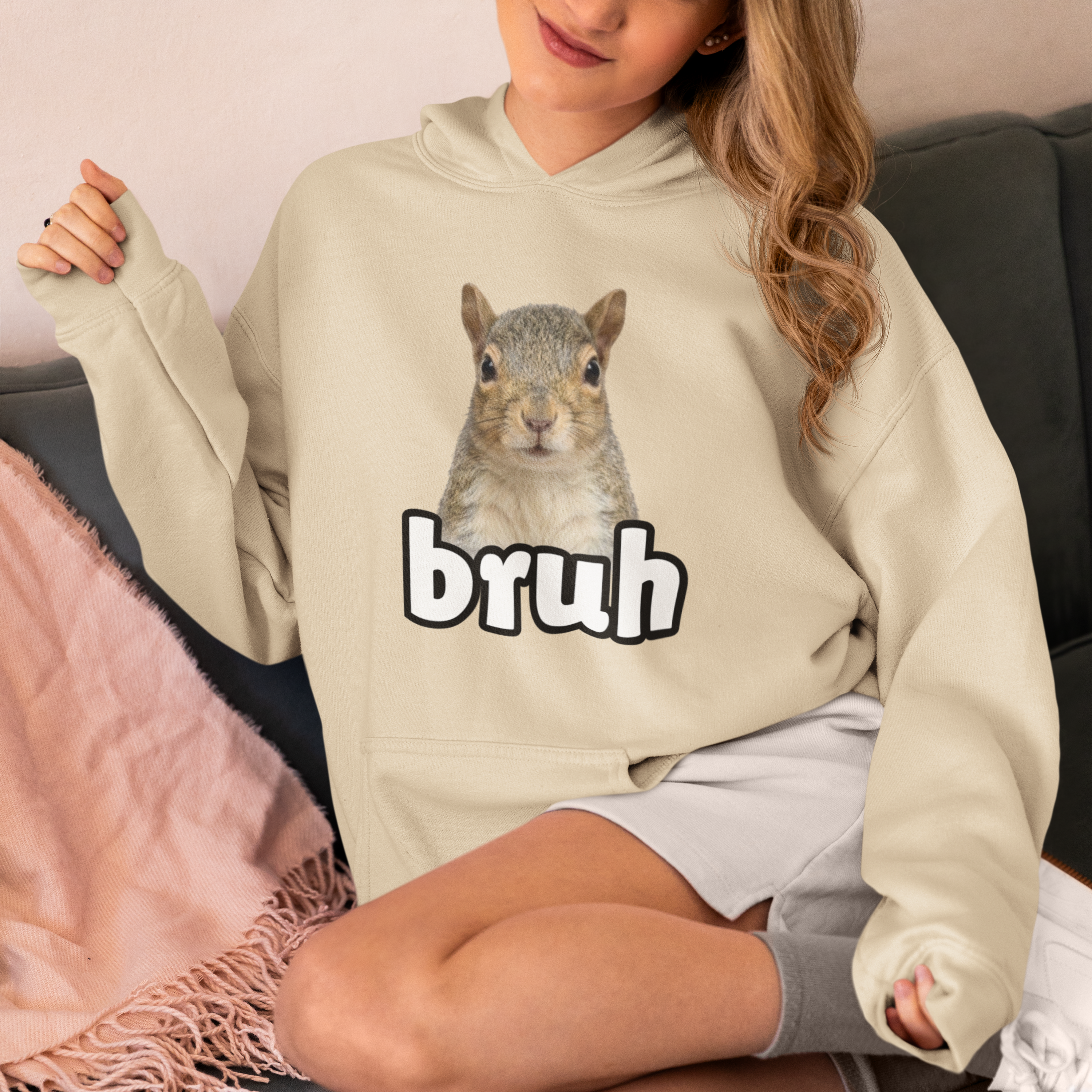 Bruh Squirrel Hoodie - Funny Meme Animal Hoodie
