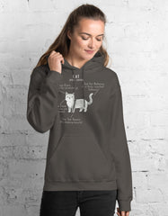 Cat Anatomy Hoodie Cute Funny Cat Diagram Pullover Hoodie - sizes up to 5XL