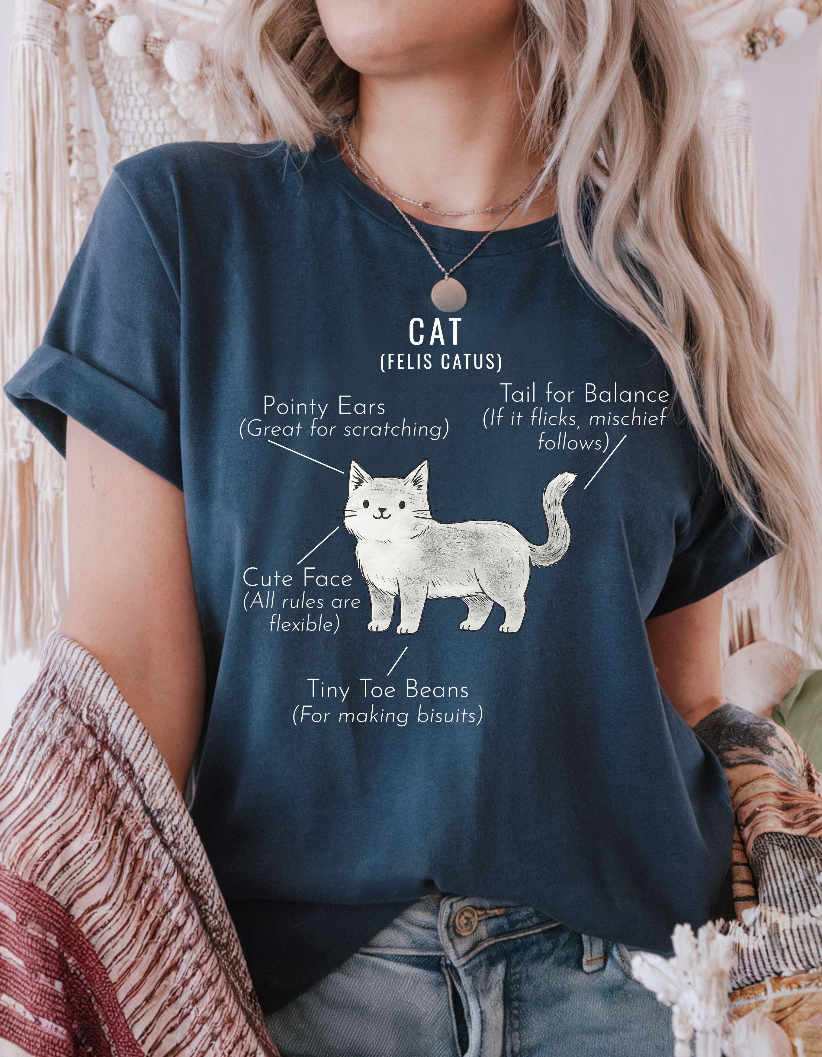 Cat Anatomy T-Shirt Cute Funny Cat Diagram Tee - sizes up to 5XL