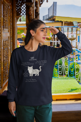 Cat Anatomy Sweatshirt Cute Funny Cat Diagram Pullover - sizes up to 5XL