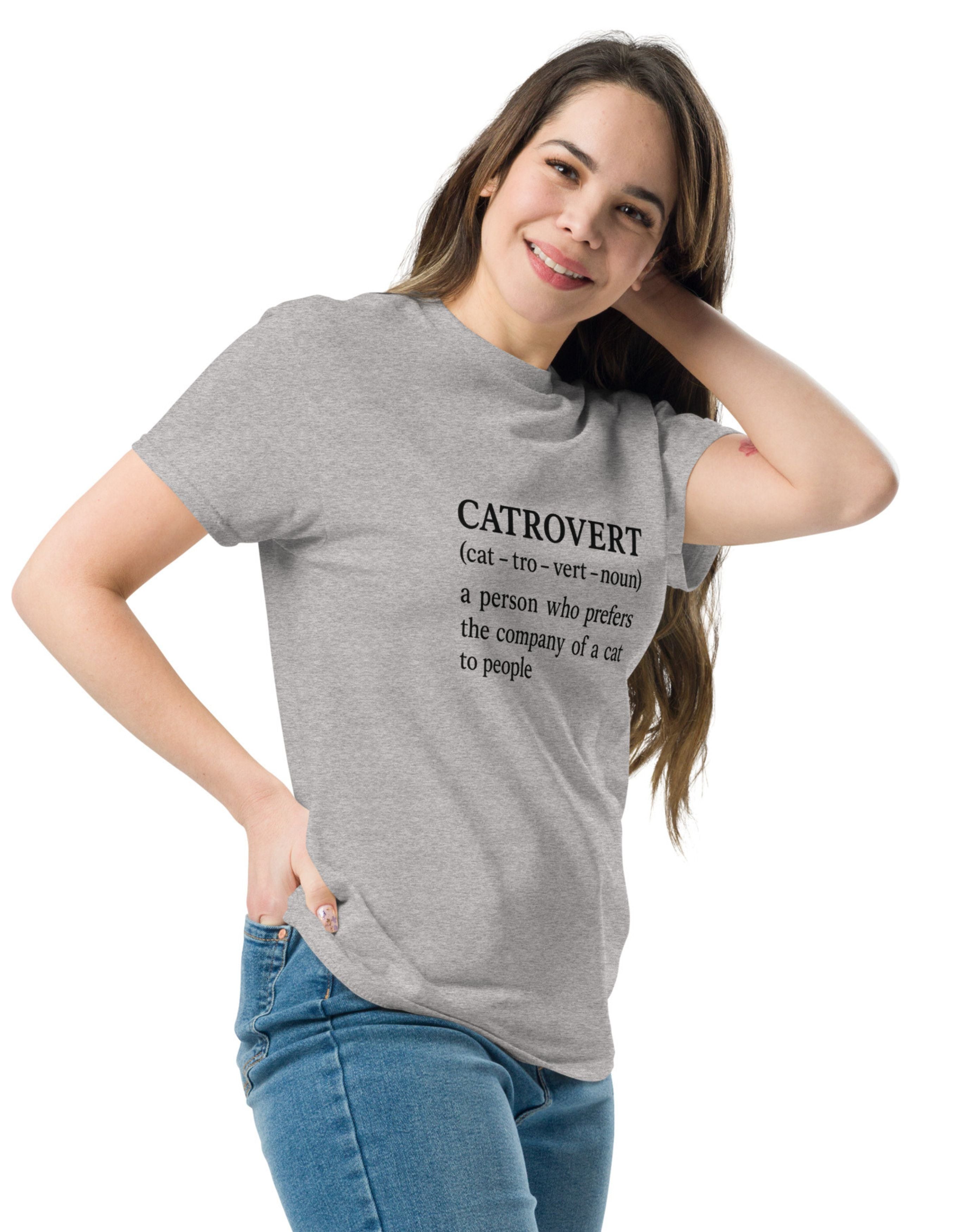 Catrovert T-Shirt Funny Cat Lover Definition Shirt - sizes up to 5XL