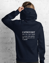Catrovert Hoodie Funny Cat Lover Definition Pullover Hoodie - sizes up to 5XL