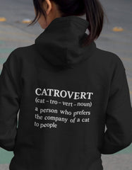 Catrovert Hoodie Funny Cat Lover Definition Pullover - sizes up to 5XL
