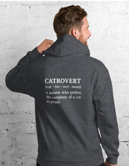 Catrovert Hoodie Funny Cat Lover Definition Pullover Hoodie - sizes up to 5XL