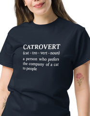 Catrovert T-Shirt Funny Cat Lover Definition Shirt - sizes up to 5XL
