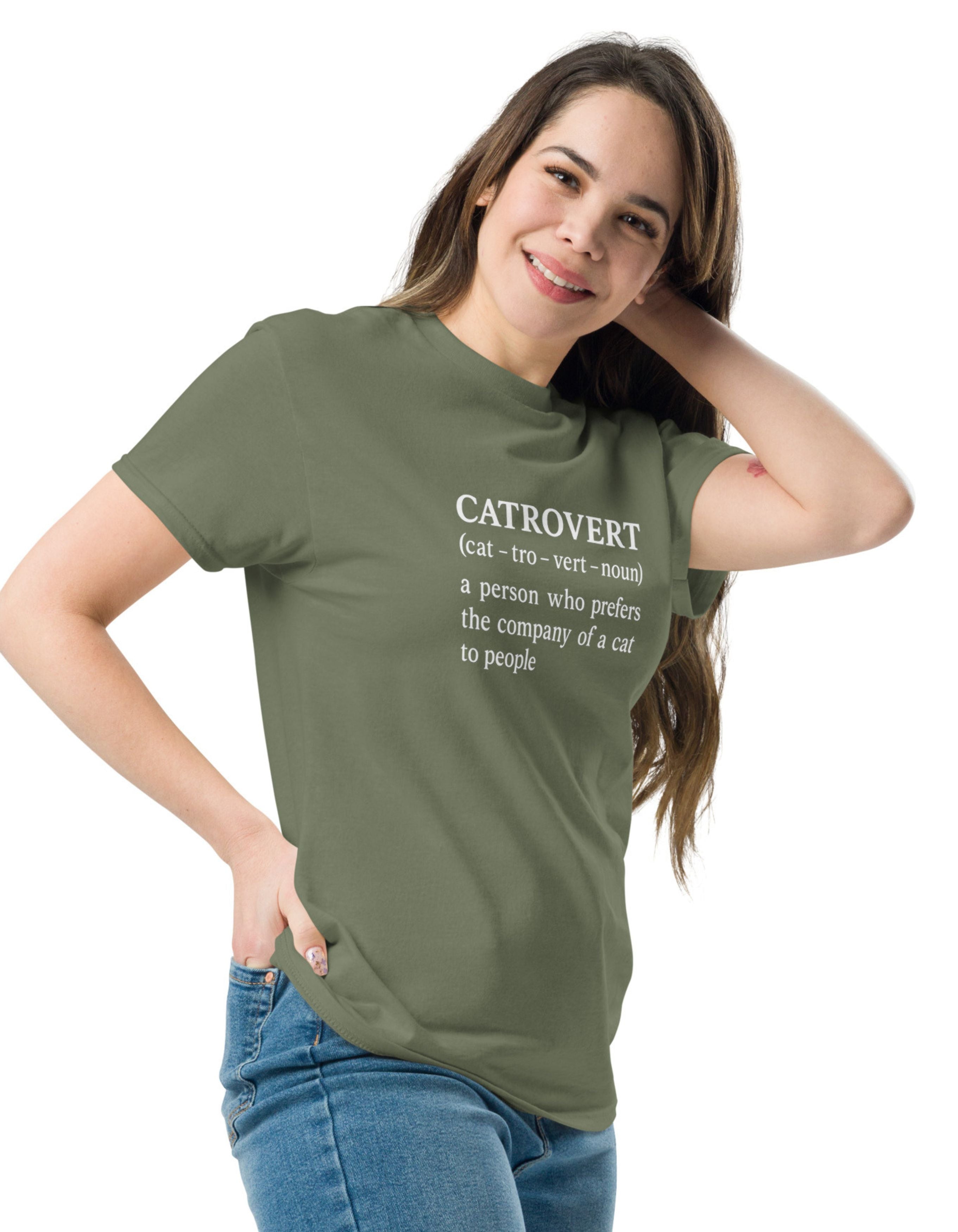 Catrovert T-Shirt Funny Cat Lover Definition Shirt - sizes up to 5XL