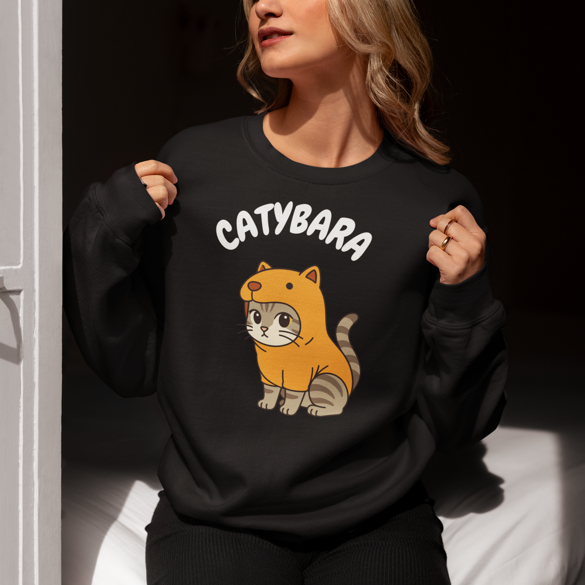 Catybara Sweatshirt Cute Funny Cat Costume Pullover - sizes up to 5XL