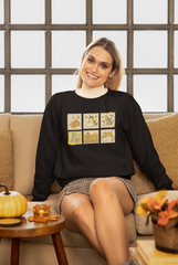 Fall Cat Stamps Sweatshirt - Cute Autumn Cat Sweater