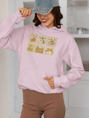 Fall Cat Stamps Hoodie - Cute Autumn Cat Hoodie