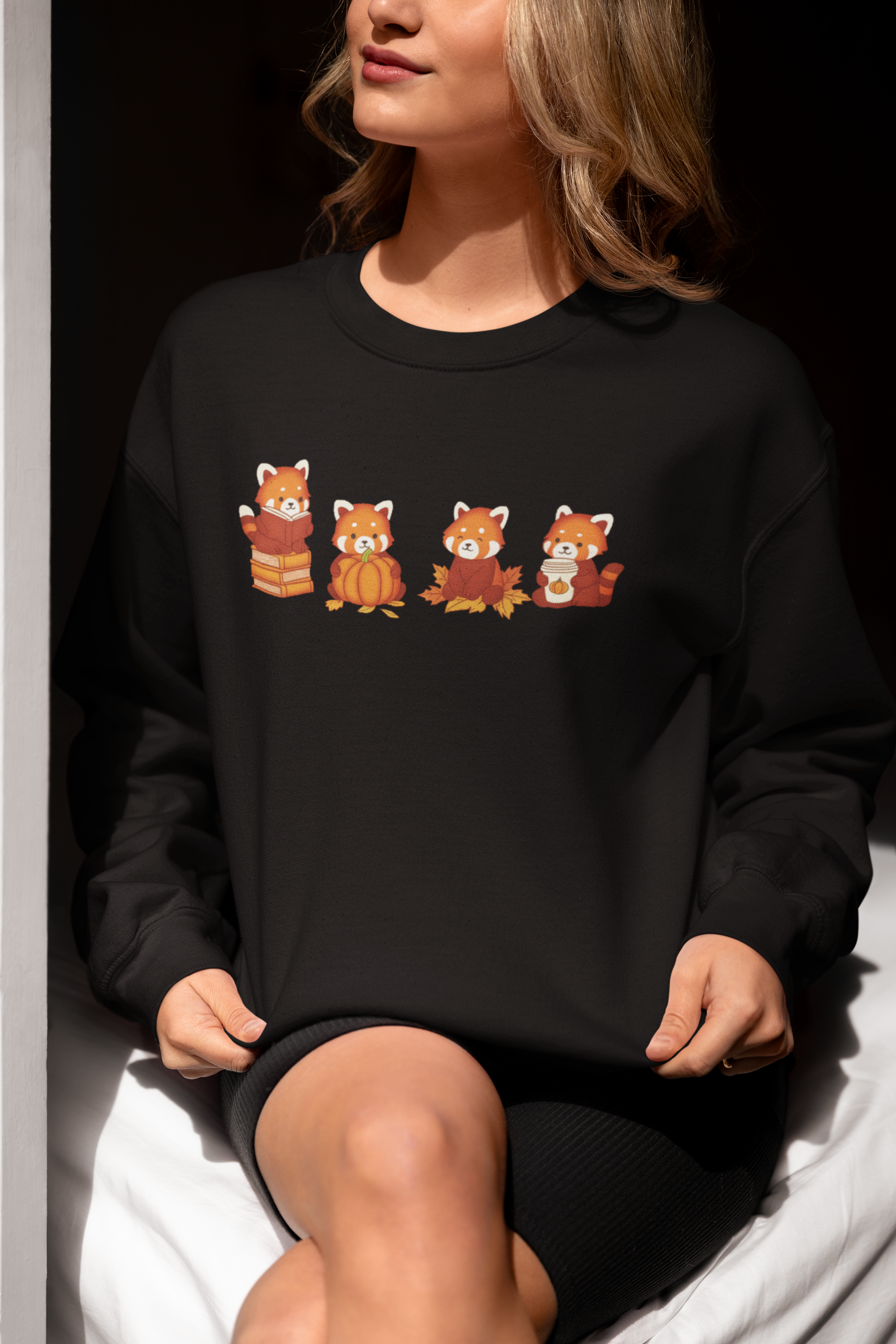 Cozy Fall Red Pandas Sweatshirt - Cute Autumn Red Panda Sweater