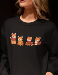 Cozy Fall Red Pandas Sweatshirt - Cute Autumn Red Panda Sweater