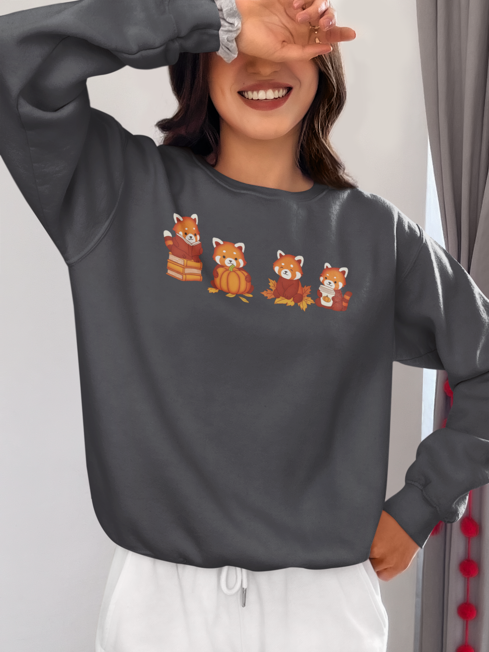 Cozy Fall Red Pandas Sweatshirt - Cute Autumn Red Panda Sweater