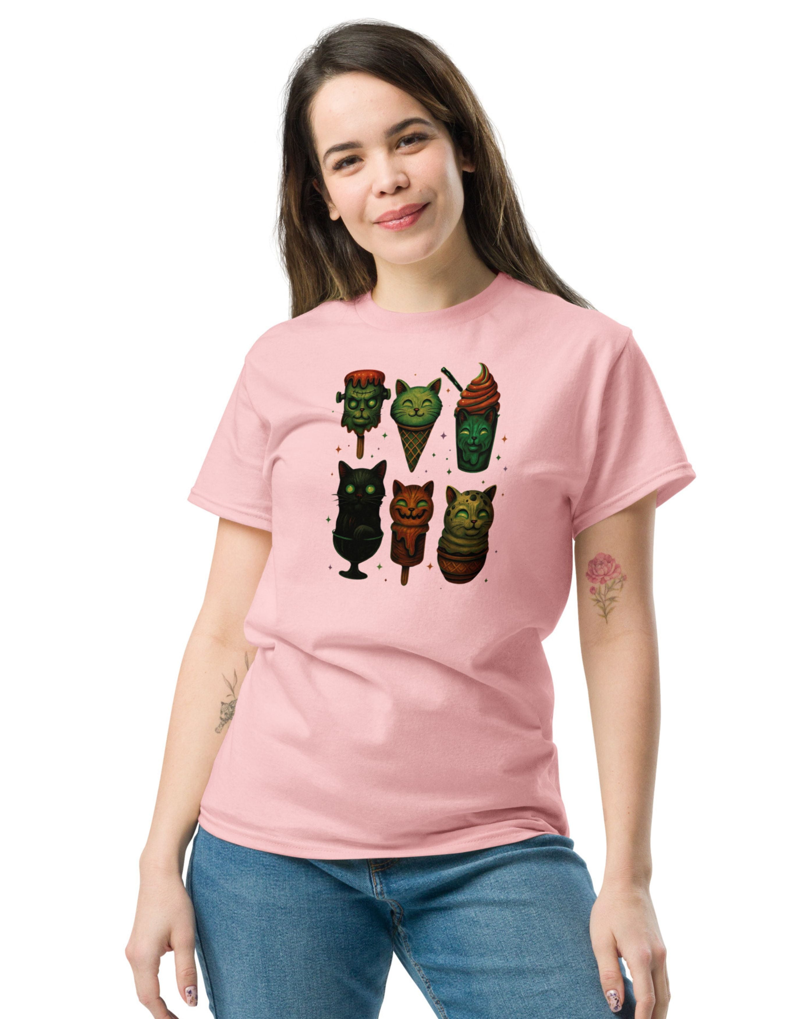 Ice Cream Cats T-Shirt - Cute Spooky Cat Graphic Tee