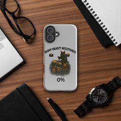 Shiny Object Resistance 0% Tough iPhone Case Funny Cat Gaming Humor DnD Parody