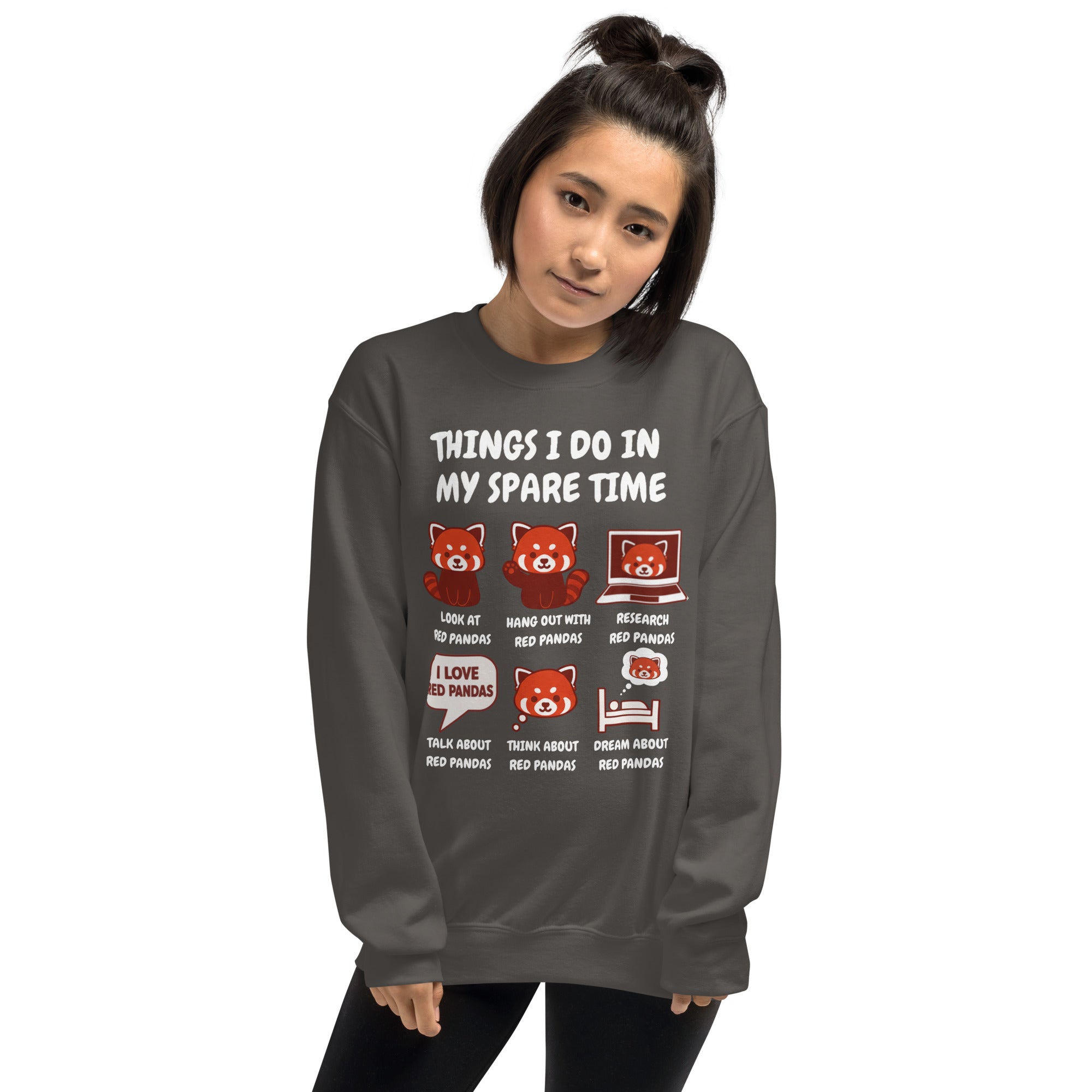Things I Do in My Spare Time Red Panda Sweatshirt Funny Animal Graphic Sweater - sizes up to 5XL